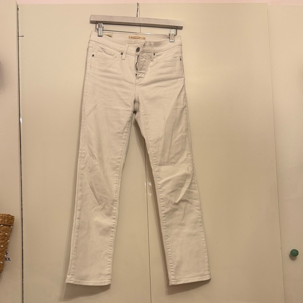 White Womens Levi Jeans Mid-Rise